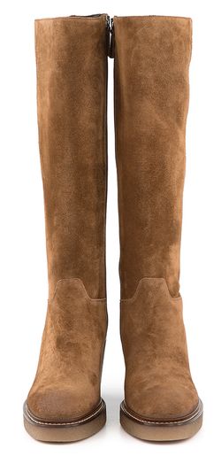 Cognackleurige hoge boots met rits Triver Flight