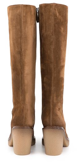 Cognackleurige hoge boots met rits Triver Flight