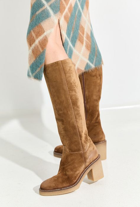 Cognackleurige hoge boots met rits Triver Flight