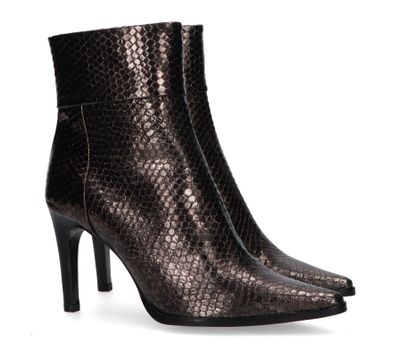 Berlin Pewter mettalic boots met rits en naaldhak Zinda