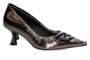 Souffle pewter metallic pumps met trechterhak Zinda