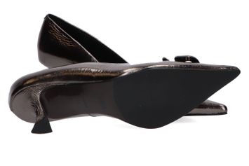 Souffle pewter metallic pumps met trechterhak Zinda