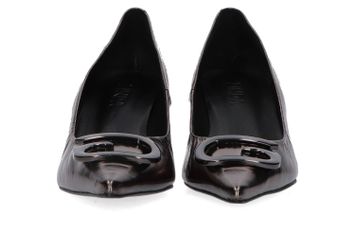 Souffle pewter metallic pumps met trechterhak Zinda