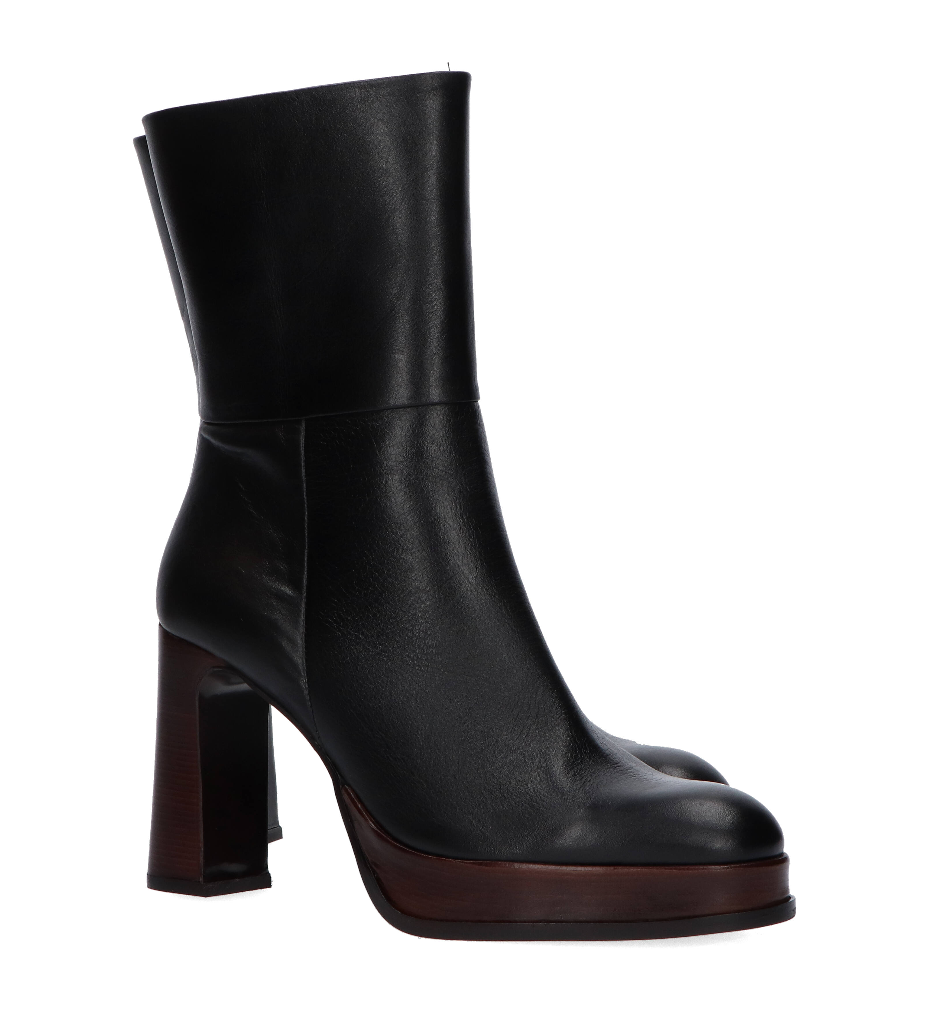 Coy negro bottines met rits en blokhak Zinda