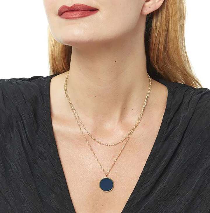 Blauwgroene dubbele halsketting Draeger 