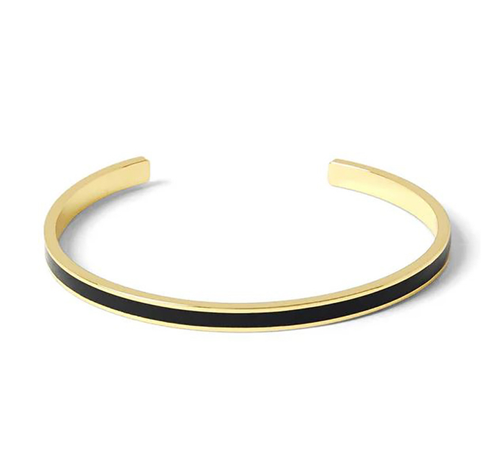 Zwarte dunne emaille armband Draeger 