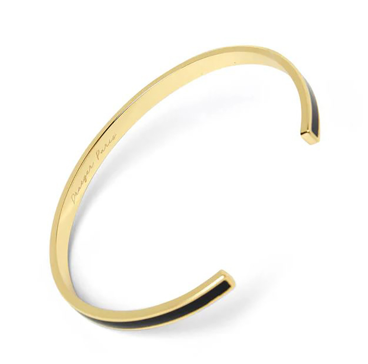Zwarte dunne emaille armband Draeger 