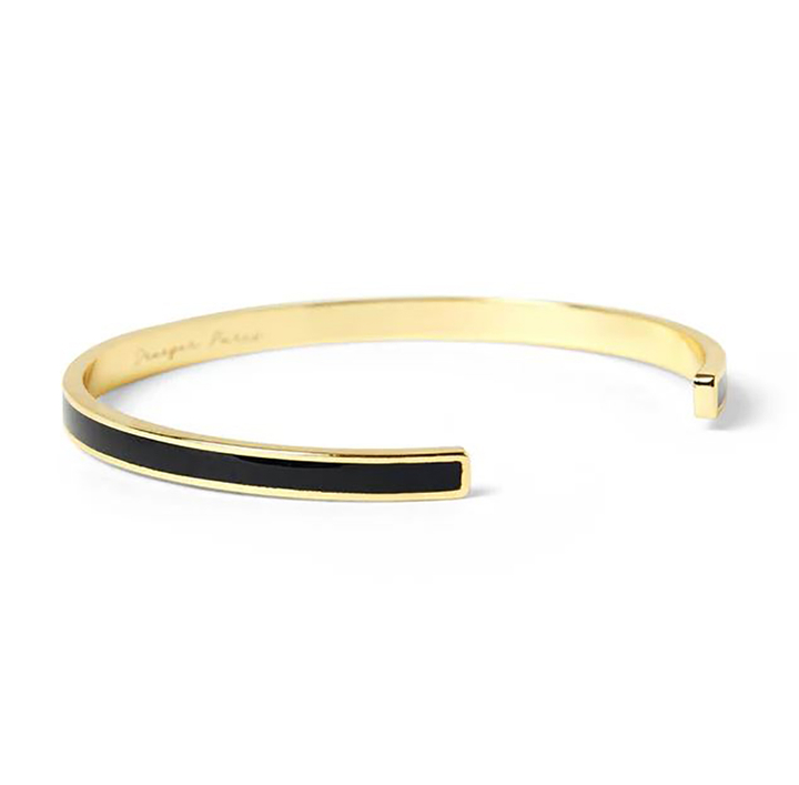 Zwarte dunne emaille armband Draeger 