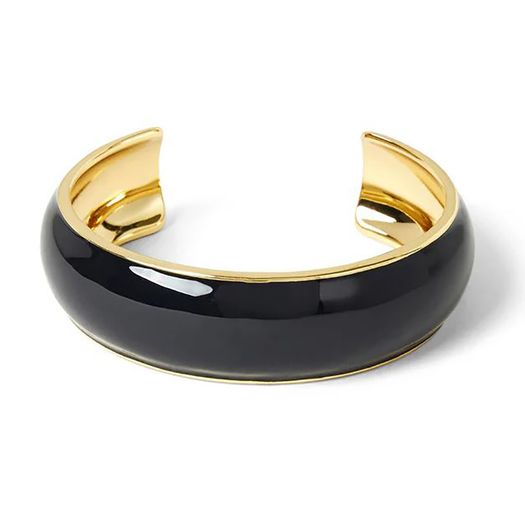 Zwarte koepelvormige emaille armband Draeger