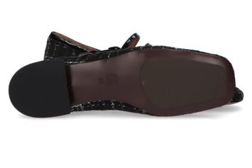 Zwarte ballerina's met wit strepenpatroon Bibi Lou