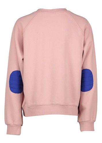 Oudroze katoenen sweater met ronde hals en opdruk Birds Jelly Mallow
