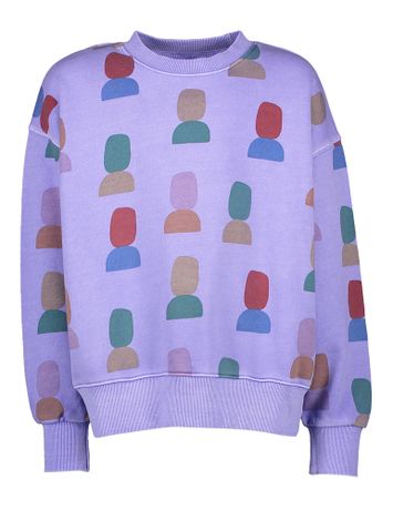 Paarse katoenen sweater met speelse print Pigment Jelly Mallow