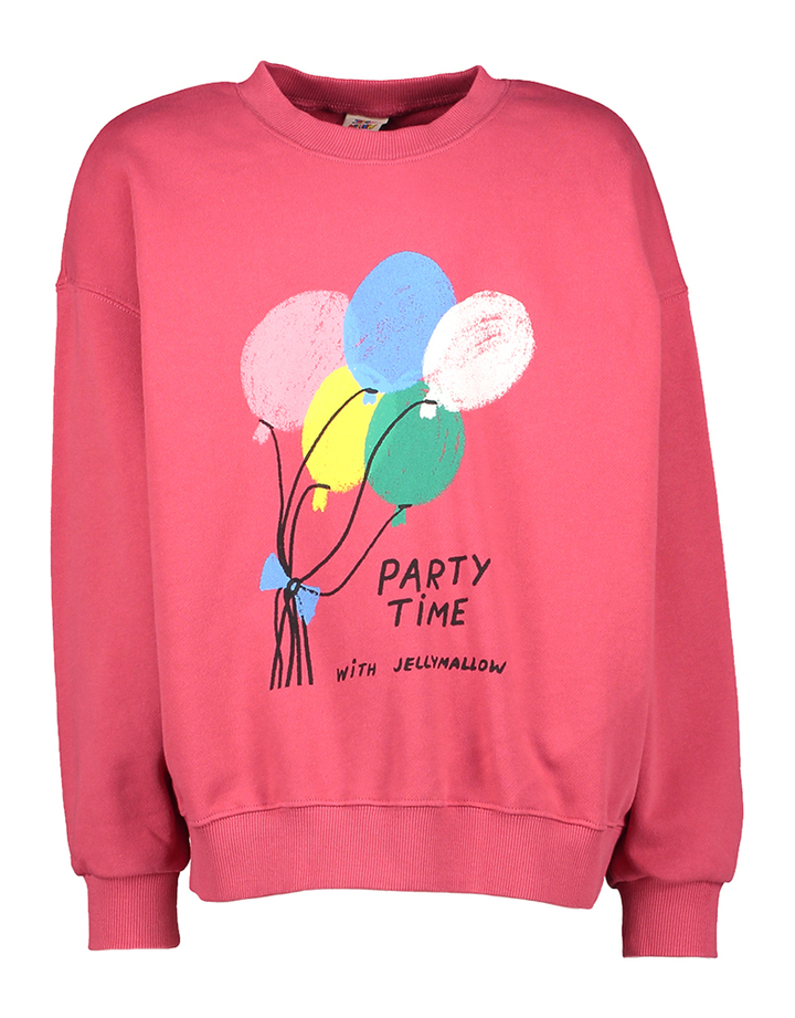 Rode katoenen sweater met ballonnen print Jelly Mallow