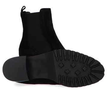 Zwarte bottines in nubuck met blokhak Triver Flight