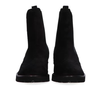 Zwarte bottines in nubuck met blokhak Triver Flight