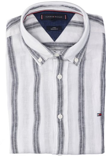 Wit linnen hemd ( regular fit) met strepen en lange mouwen Tommy Hilfiger 