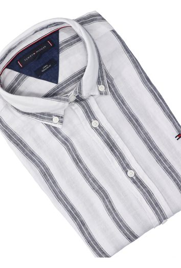 Wit linnen hemd ( regular fit) met strepen en lange mouwen Tommy Hilfiger 