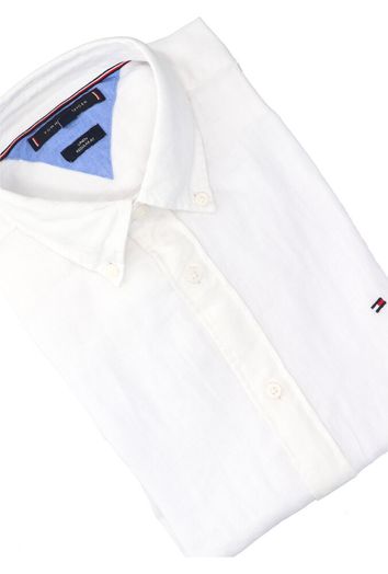 Optic white linnen hemd ( regular fit) en korte mouwen Tommy Hilfiger 
