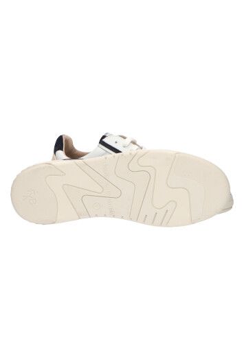 Witte lage sneakers met grijze en blauwe details Floris Van Bommel