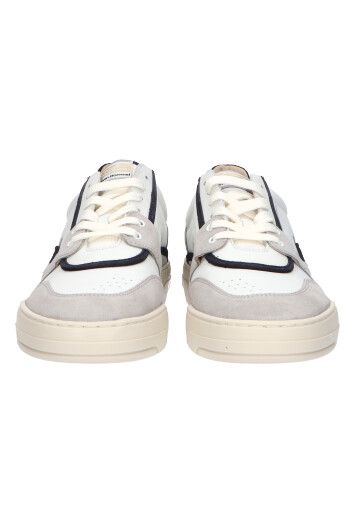 Witte lage sneakers met grijze en blauwe details Floris Van Bommel