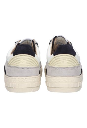 Witte lage sneakers met grijze en blauwe details Floris Van Bommel