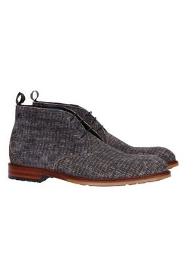 Zwarte en bruinkleurige boots met veters Floris Van Bommel