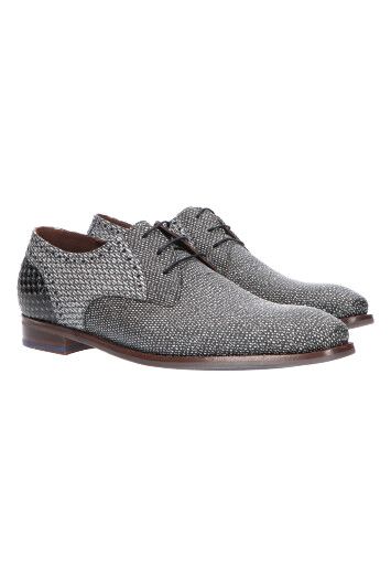 Zwarte veterschoenen met grijze spikkeldetails Floris Van Bommel
