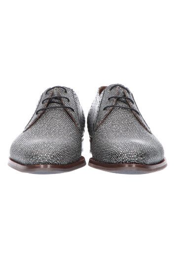 Zwarte veterschoenen met grijze spikkeldetails Floris Van Bommel