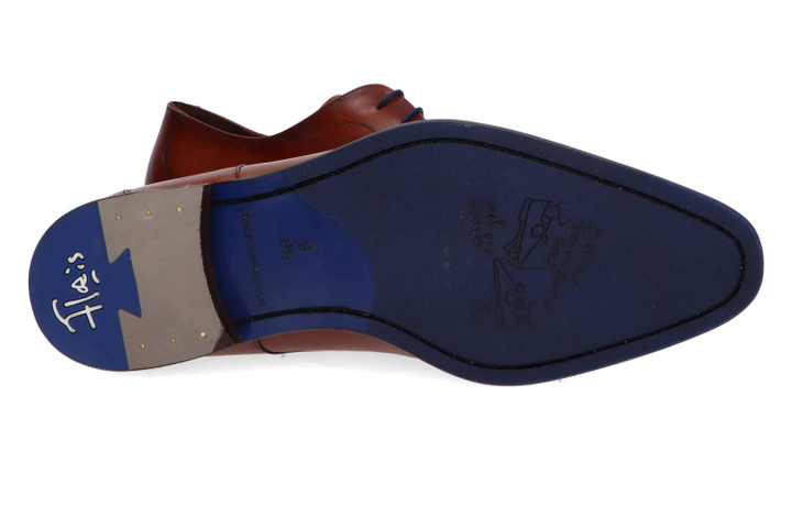 Cognac kleurige geklede veterschoenen Floris Van Bommel