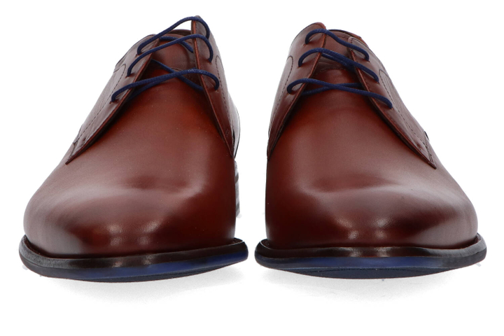 Cognac kleurige geklede veterschoenen Floris Van Bommel