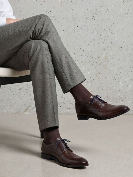 Donkerbruine geklede veterschoenen Floris Van Bommel