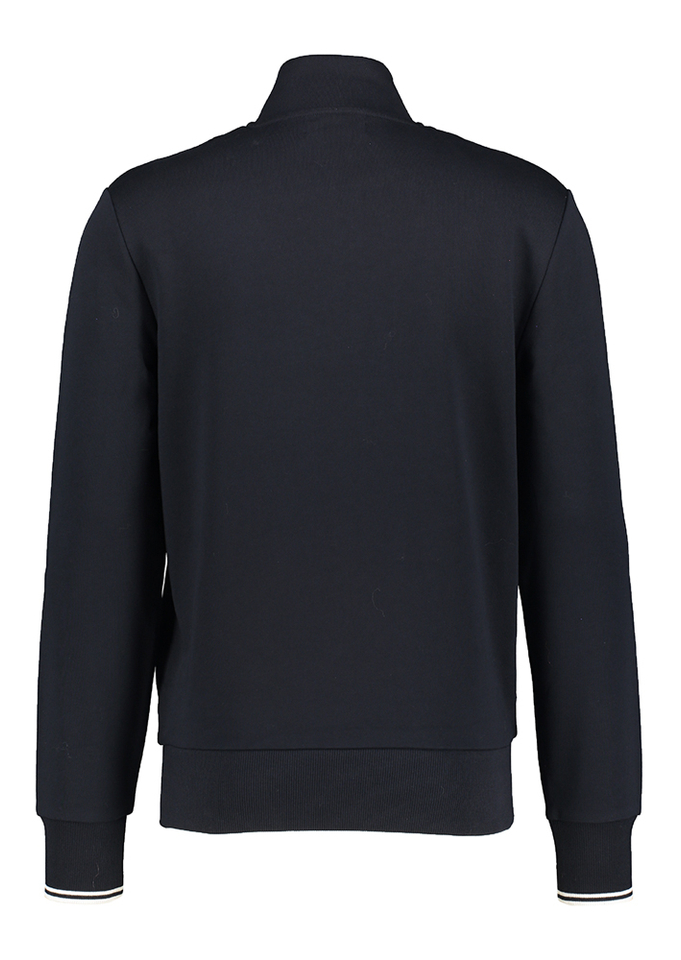 Donkerblauwe sweater met korte rits Fred Perry
