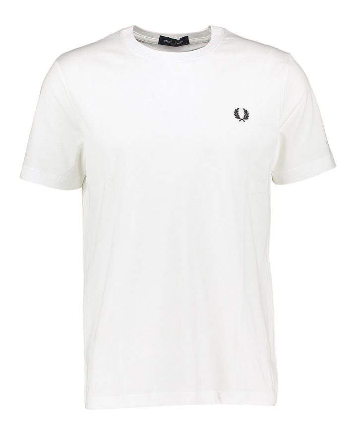Witte katoenen t-shirt met merklogo Fred Perry