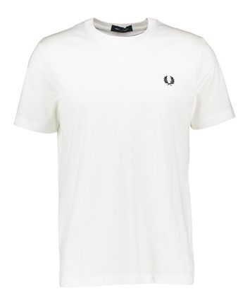 Witte katoenen t-shirt met merklogo Fred Perry 