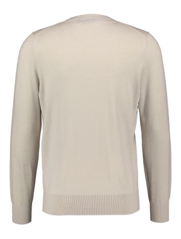 Beige trui met ronde hals en beige merklogo Lyle & Scott