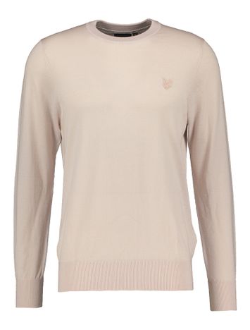 Licht roze trui met ronde hals en merklogo Lyle & Scott