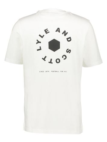 Witte t-shirt met print op de rug Lyle & Scott