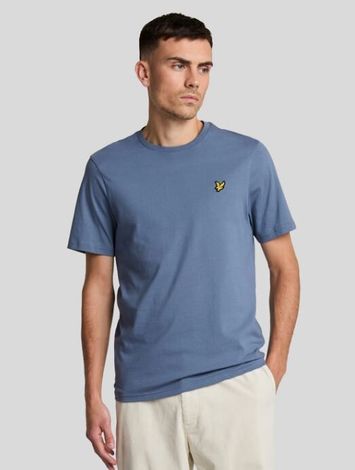Blauwe t-shirt met merklogo Lyle & Scott