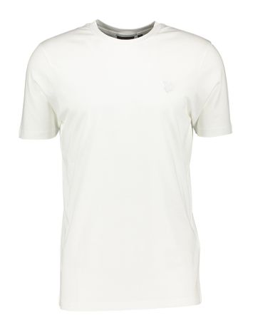 Witte t-shirt met wit merklogo Lyle & Scott