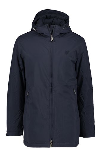 Donkerblauwe jas met kap Lyle & Scott