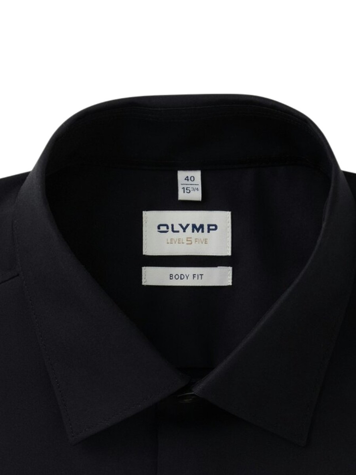 Zwart hemd slim fit met extra lange mouwen Olymp