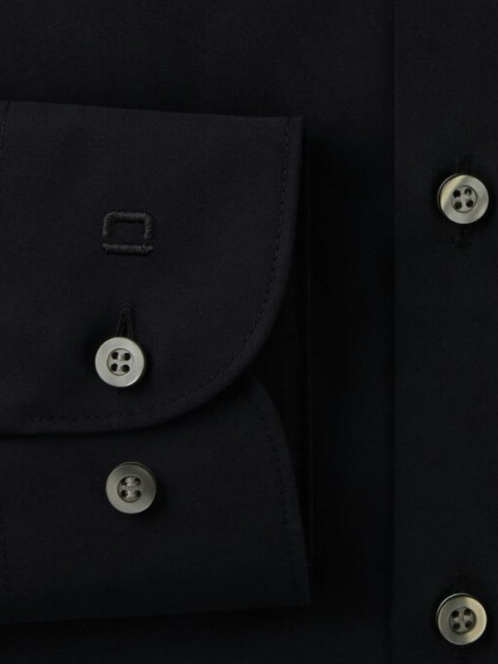 Zwart hemd slim fit met extra lange mouwen Olymp
