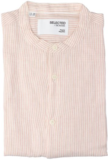 Cameo Rose/Stripes linnen hemd ( regular fit) en lange mouwen Selected