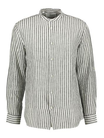 Sky Captain/Thick Stripe linnen hemd ( regular fit) en lange mouwen Selected 