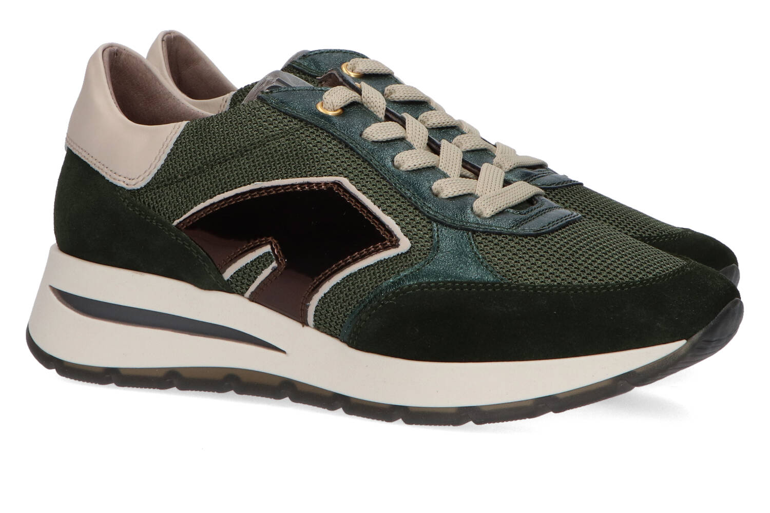 Mosgroene lage sneakers met dikke zool DL Sport