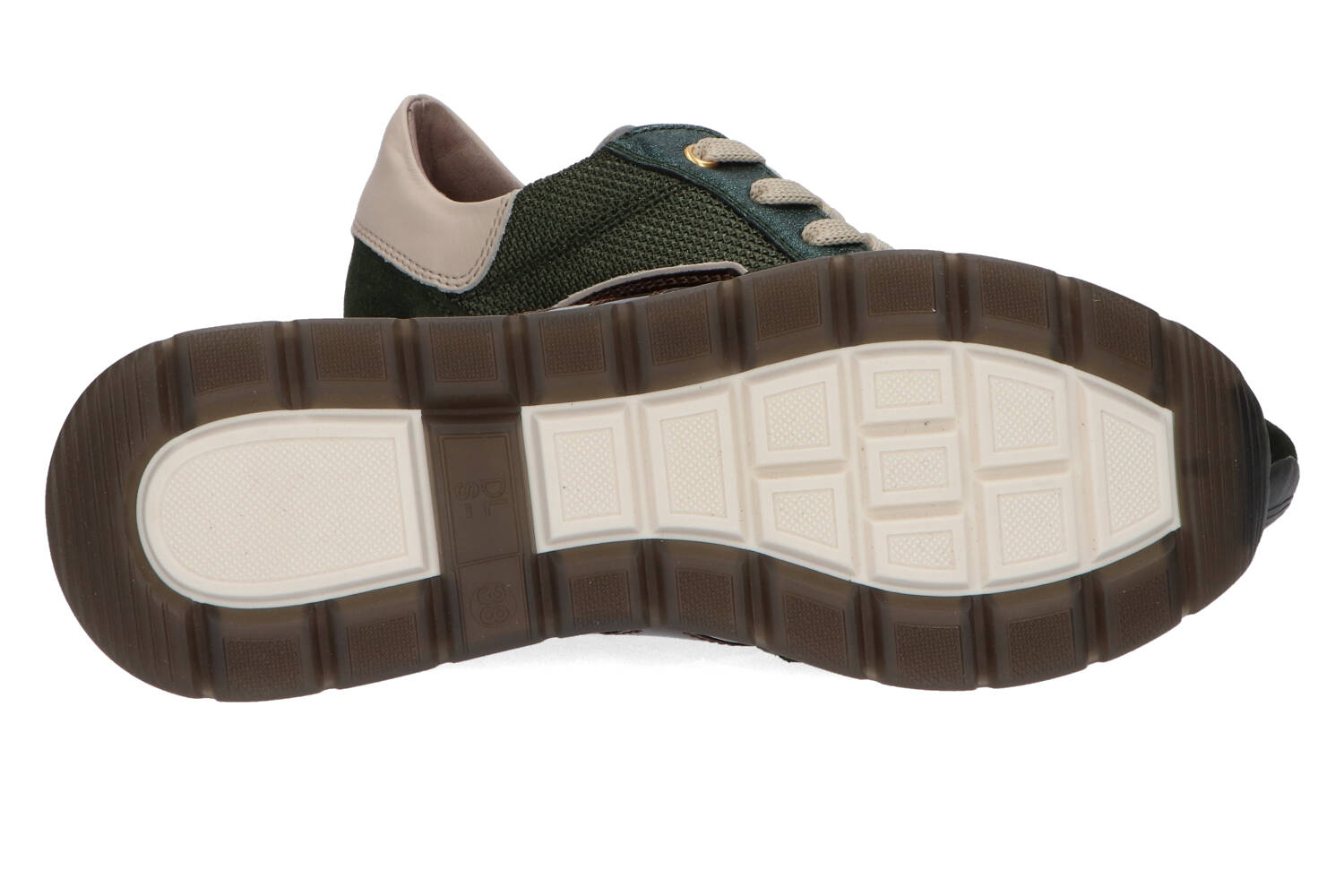 Mosgroene lage sneakers met dikke zool DL Sport