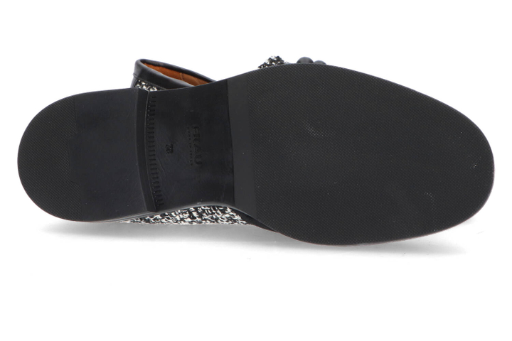 Zwart witte bouclé mocassins Frau