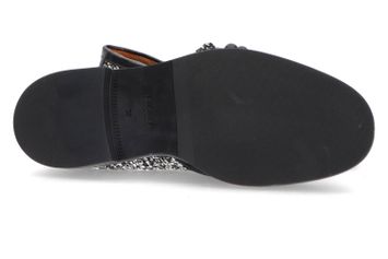 Zwart witte bouclé mocassins Frau