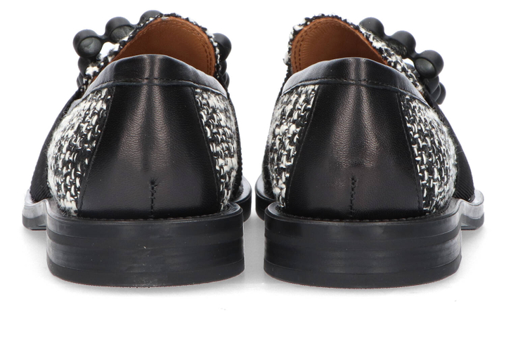 Zwart witte bouclé mocassins Frau