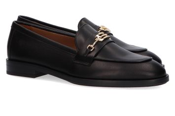 Zwarte moccasins met gesp Frau
